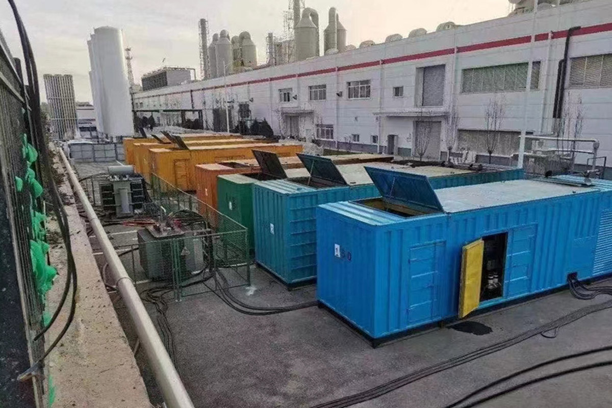 东明发电机租赁施工现场
